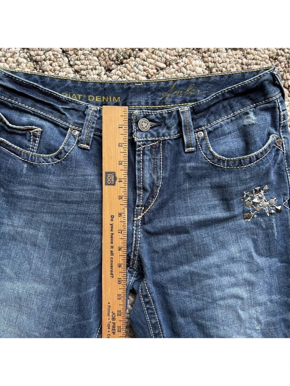 Ariat Amber Bootcut Jeans Womens 32 R Cotton Medium Blue Cowgirl Denim